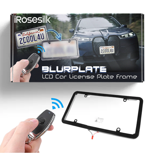 iRosesilk™ Anti-Tracking AUTO Cadre de Plaque d'Immatriculation de Voiture LCD BlurPlate