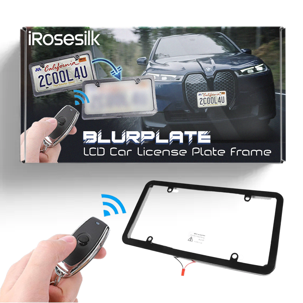iRosesilk™ Anti-Tracking Cadre de Plaque d'Immatriculation de Voiture LCD BlurPlate