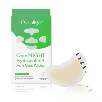 Oveallgo™ Patchs transparents hydrocolloïdes de nuit contre l'acné